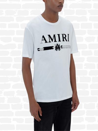 אמירי טי שירט צבע לבן logo-print cotton T-shirt