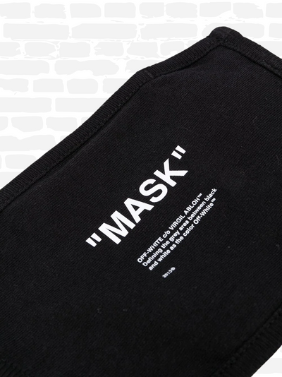 אוף וויט מסיכה צבע שחור logo-print face mask