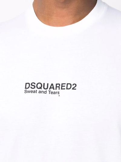 דיסקוורד טי שירט צבע לבן logo print cotton T-shirt