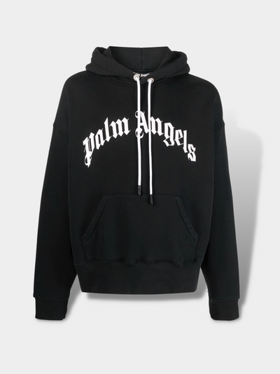 פאלם אנג'לס סווטשירט קפוצ'ון צבע שחור COTTON hoodie