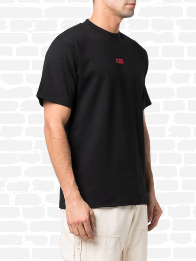 GCDS טי שירט צבע שחור crew-neck logo T-shirt