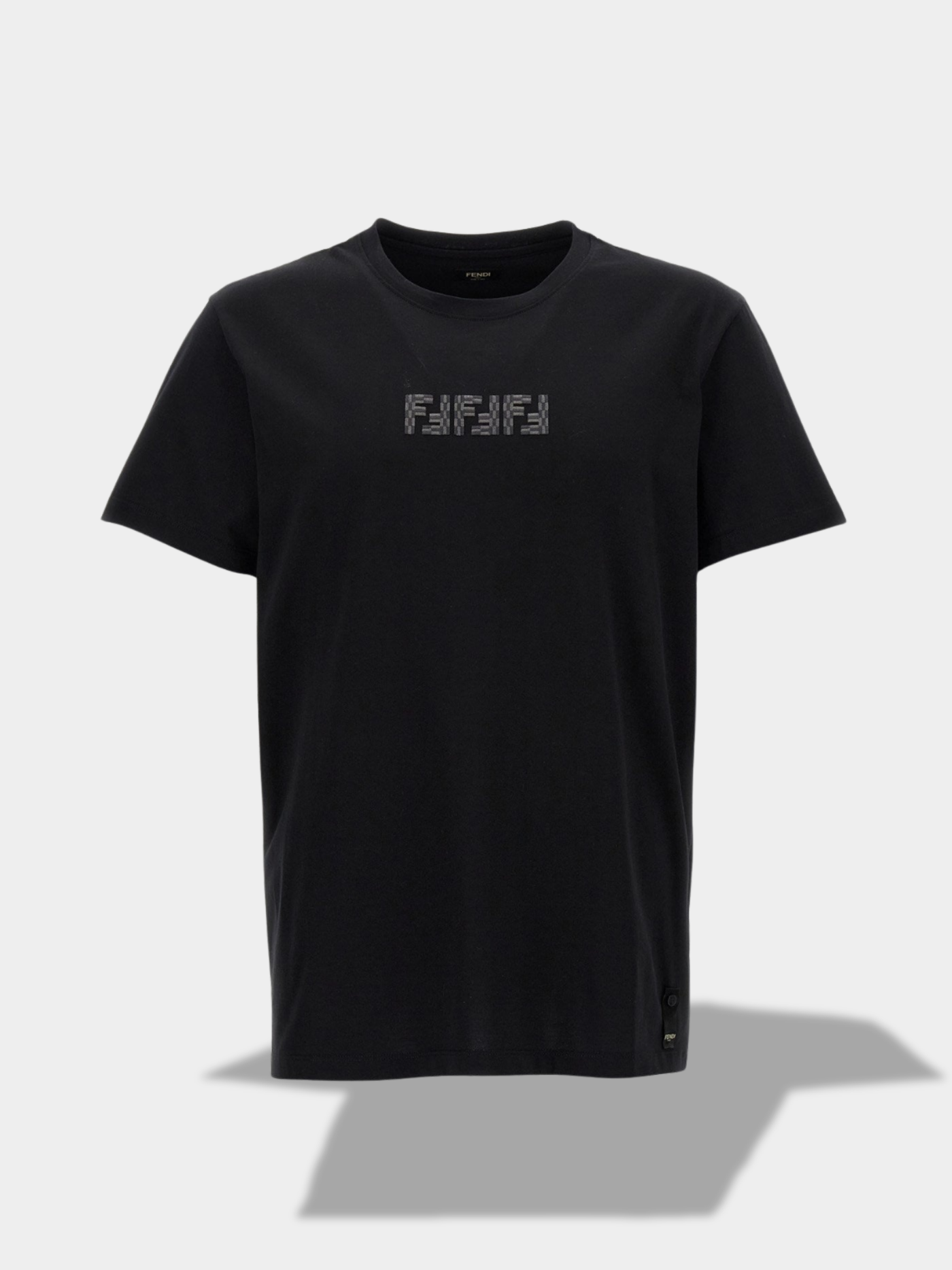 פנדי טי שירט צבע שחור LABYRINTH EMBROIDERED T-SHIRT