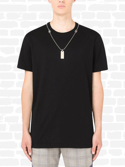 דולצ'ה גאבנה טי שירט צבע שחור LOGO DOG-TAG