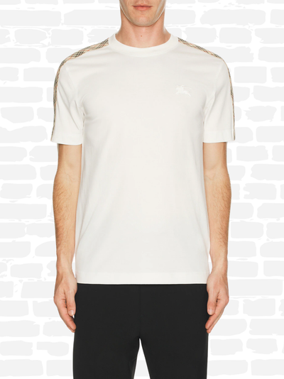 ברברי טי שירט צבע לבן CHECK-TRIM T-SHIRT