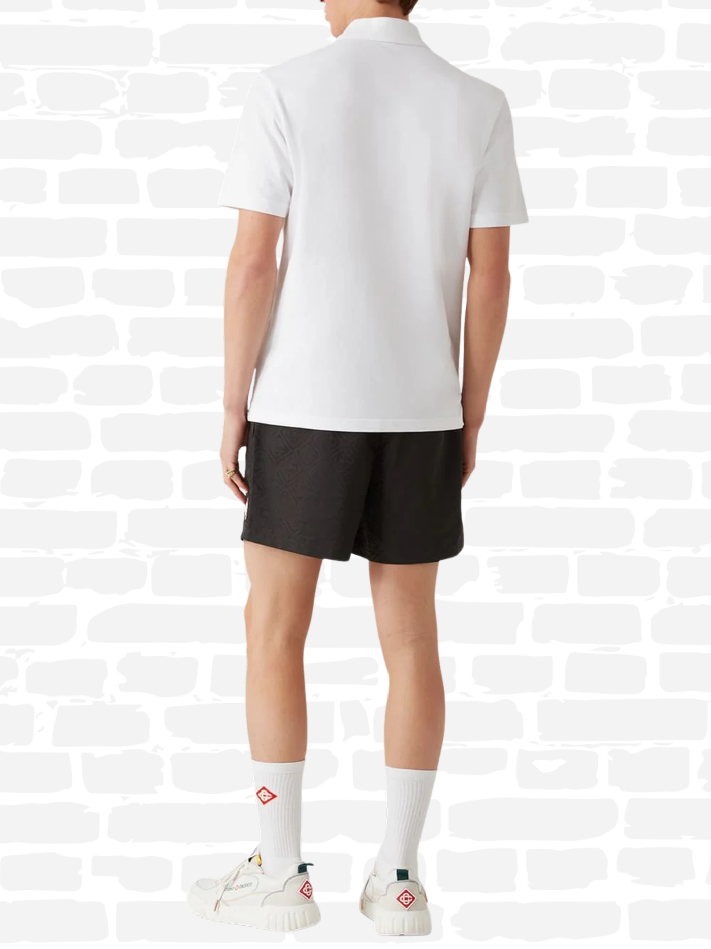 קזבלנקה בגד ים צבע שחור MONOGRAM-PATTERN