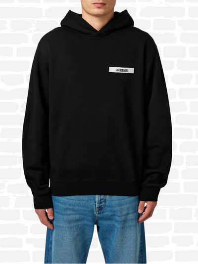 ג'קמוס סווטשירט צבע שחור LOGO COTTON GROS GRAIN HOODIE