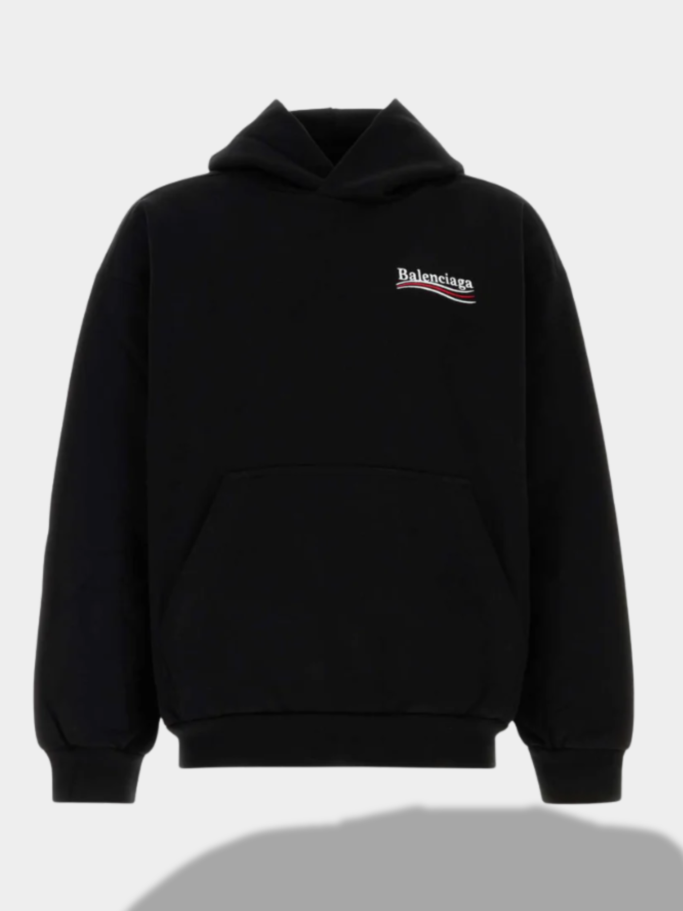 בלנסיאגה סווטשירט צבע שחור RIBBED COTTON HOODIE