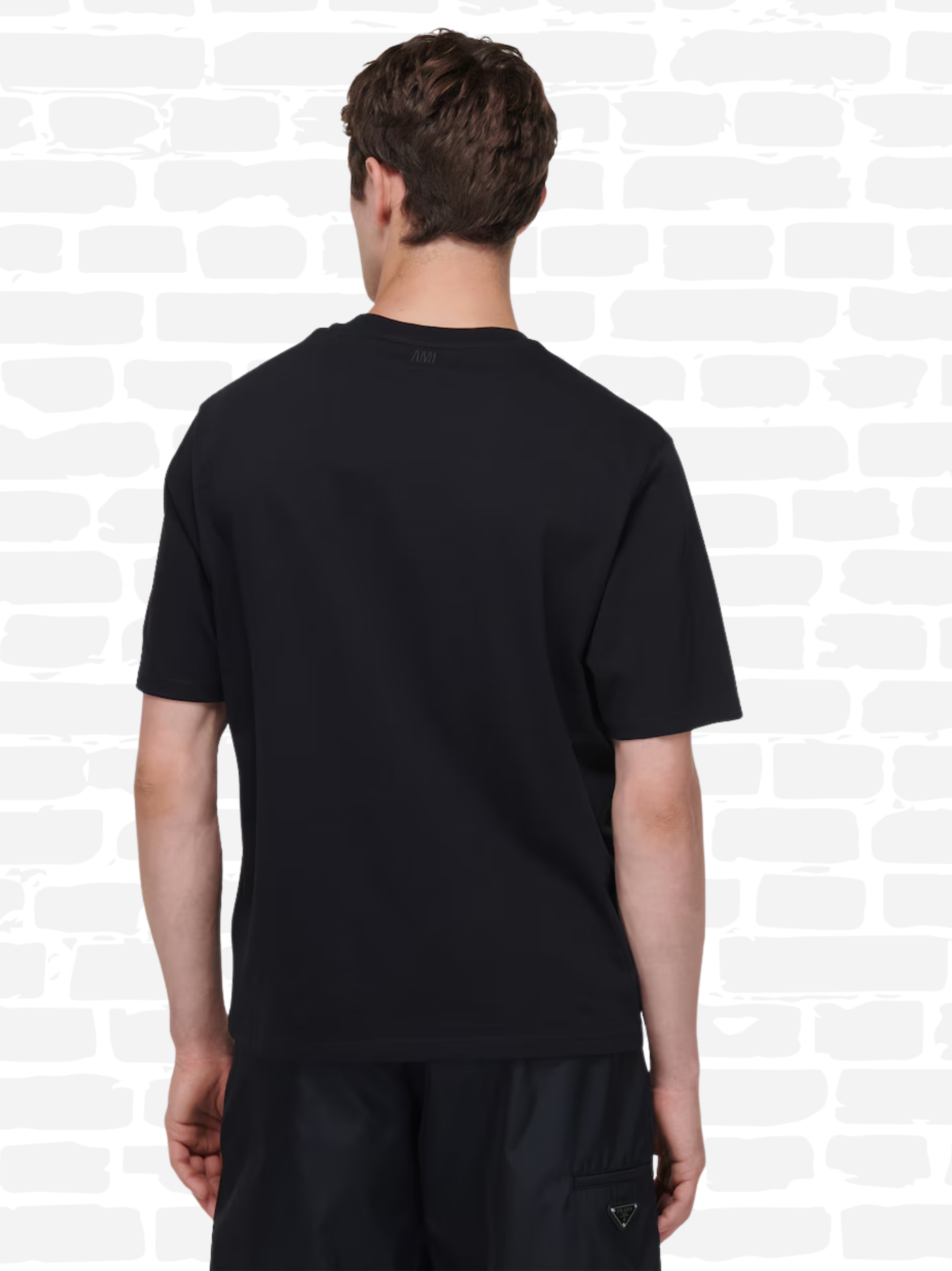 אמי פריז טי שירט צבע שחור LOGO-EMBROIDERED