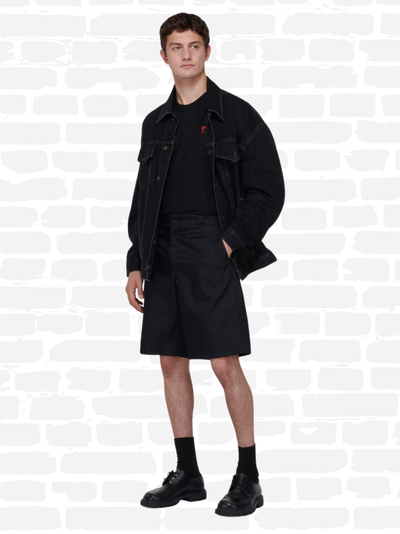 אמי פריז טי שירט צבע שחור LOGO-EMBROIDERED