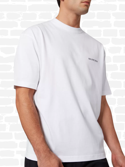 בלנסיאגה טי שירט צבע לבן BADGE LOGO T-SHIRT