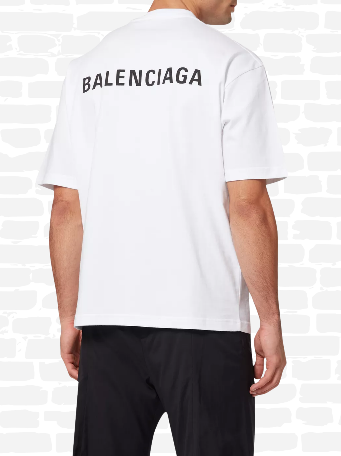 בלנסיאגה טי שירט צבע לבן BADGE LOGO T-SHIRT