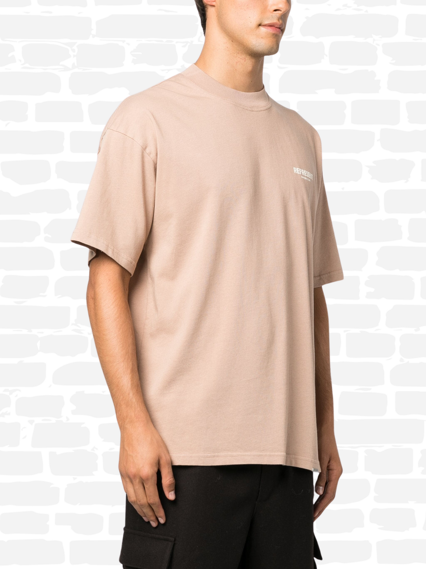 רפרזנט טי שירט צבע חום בהיר logo-print cotton T-shirt