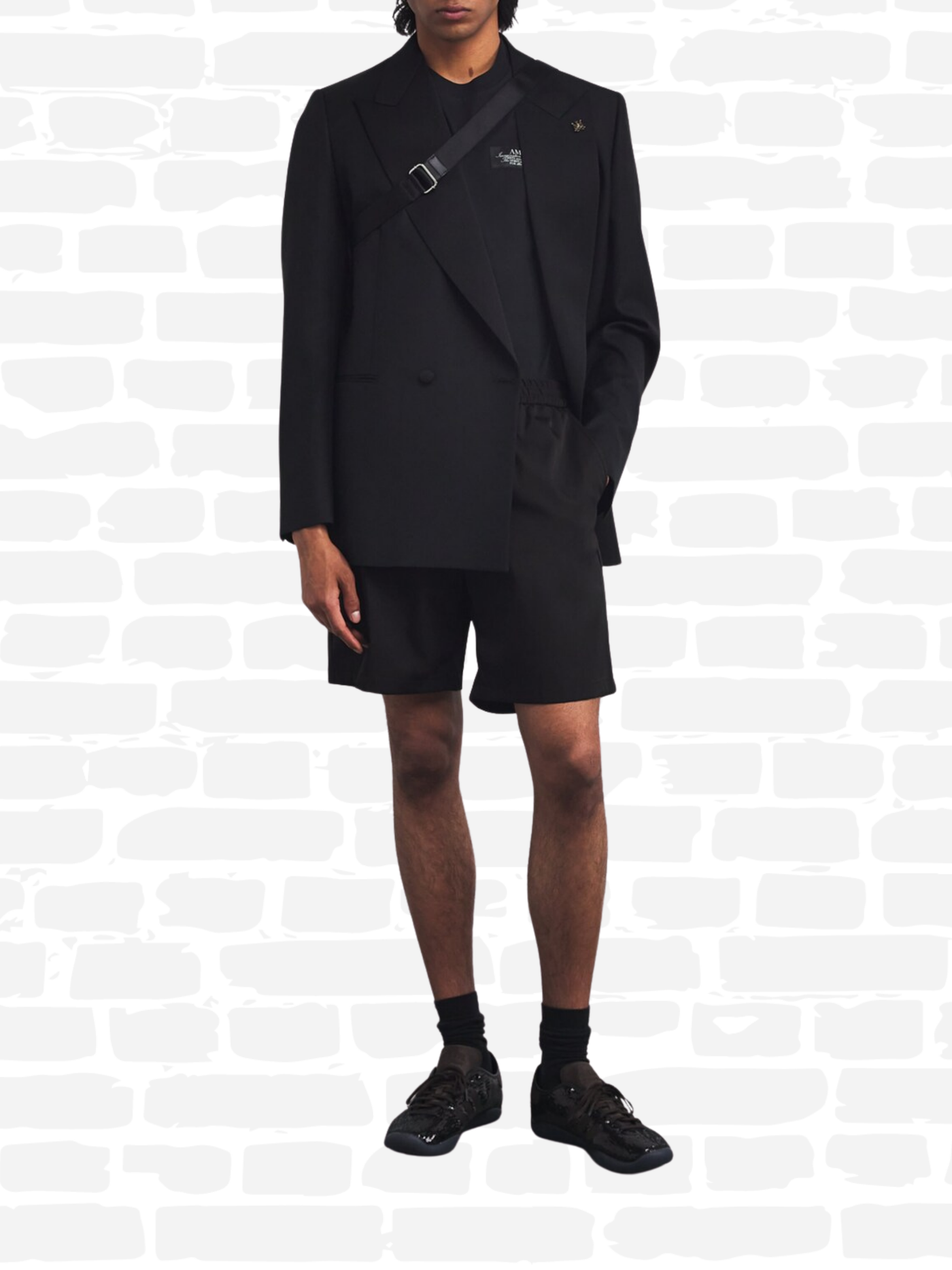 אמירי טי שירט צבע שחור COTTON SPIRIT LOGO