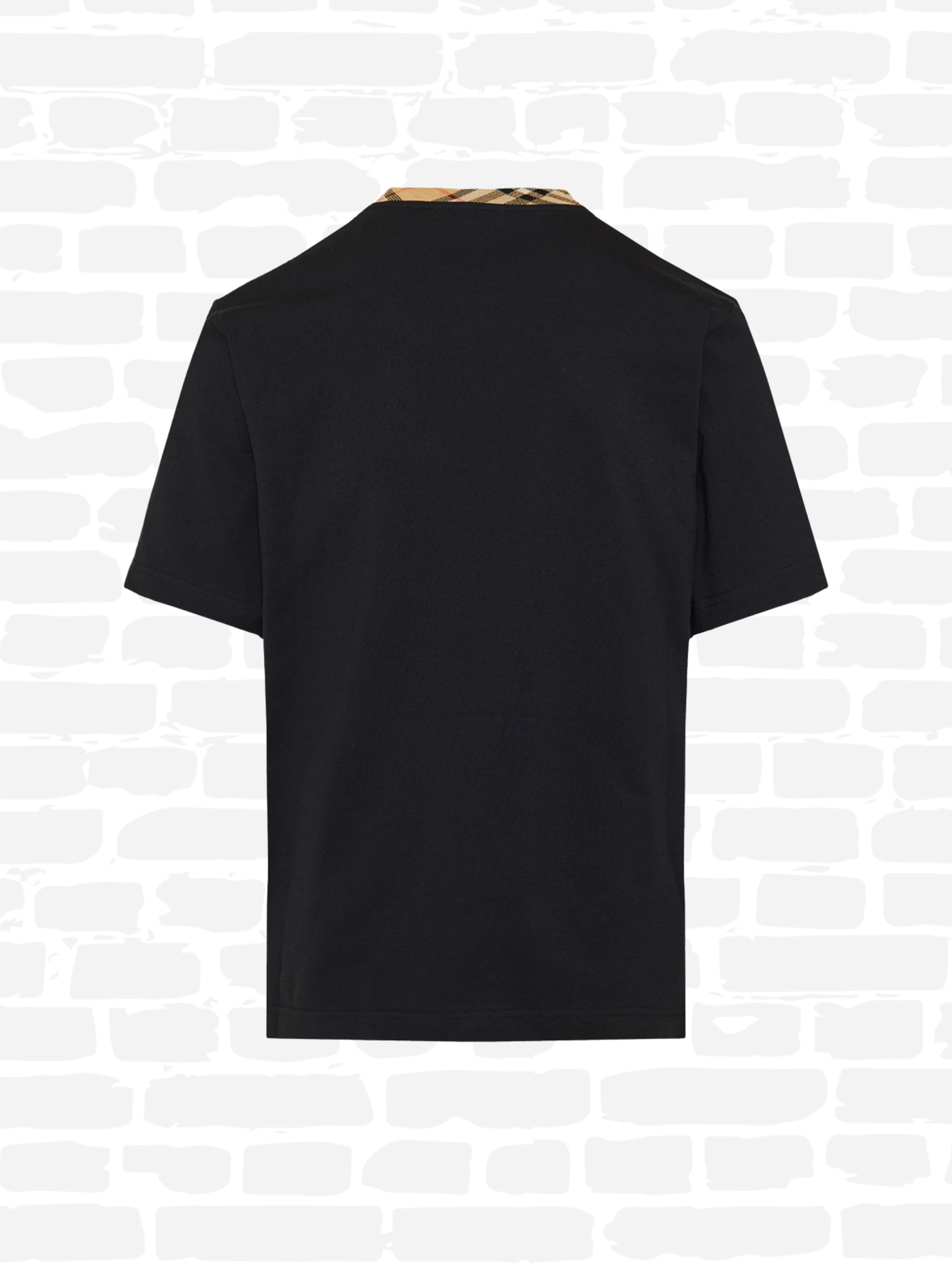 ברברי טי שירט צבע שחור COTON AVEC CHECK