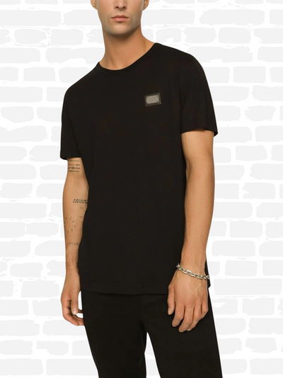 דולצ'ה גאבנה טי שירט צבע שחור LOGO TAG COTTON T-SHIRT