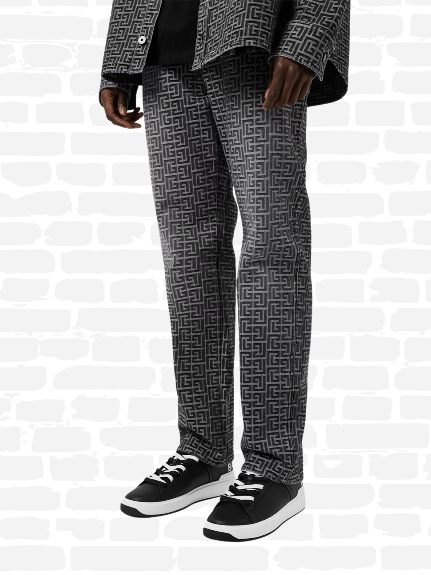 באלמין נעליים צבע שחור COURT LOW TRAINERS