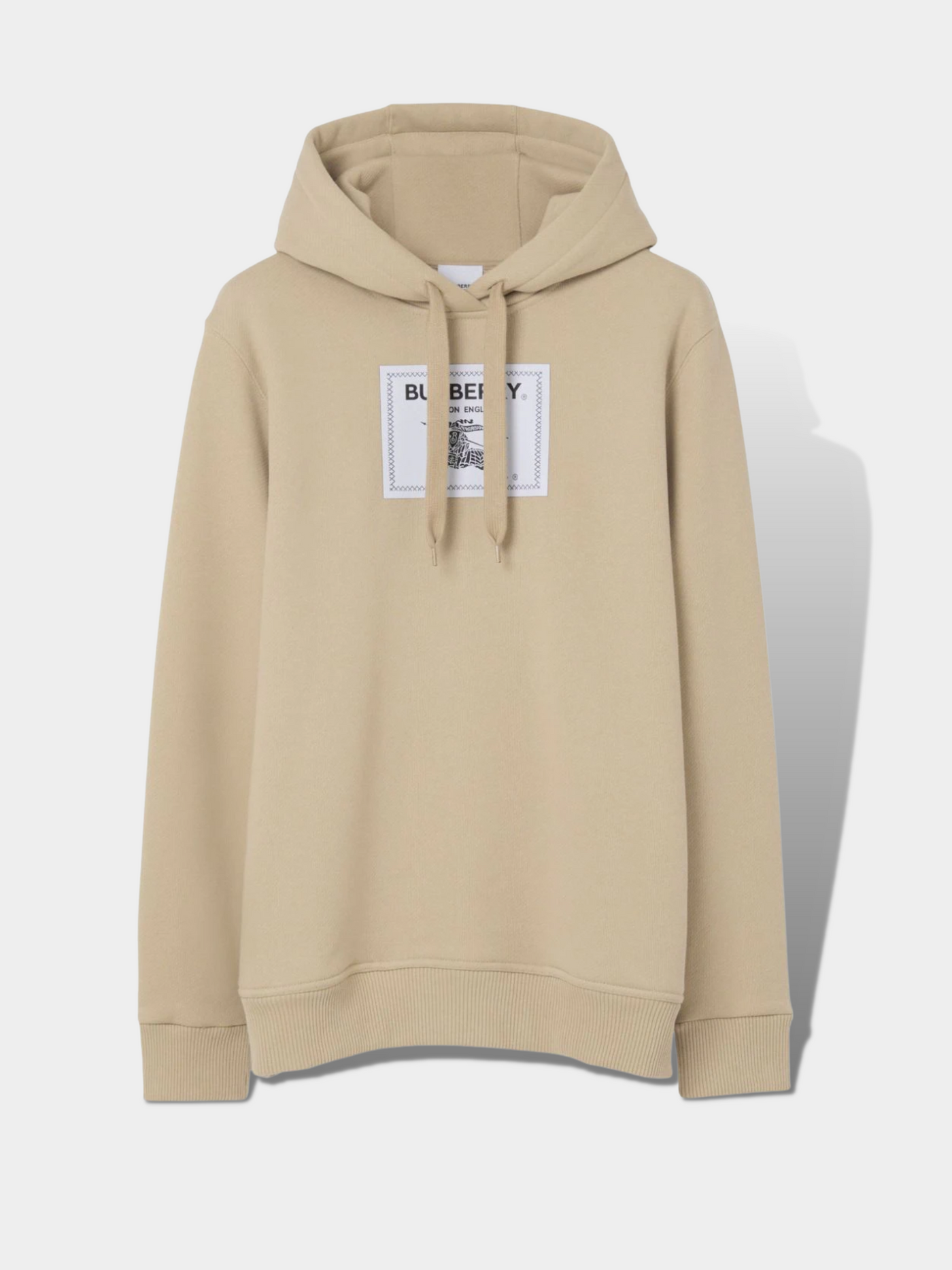 ברברי סווטשירט קפוצ'ון צבע קרם Prosrum cotton hoodie