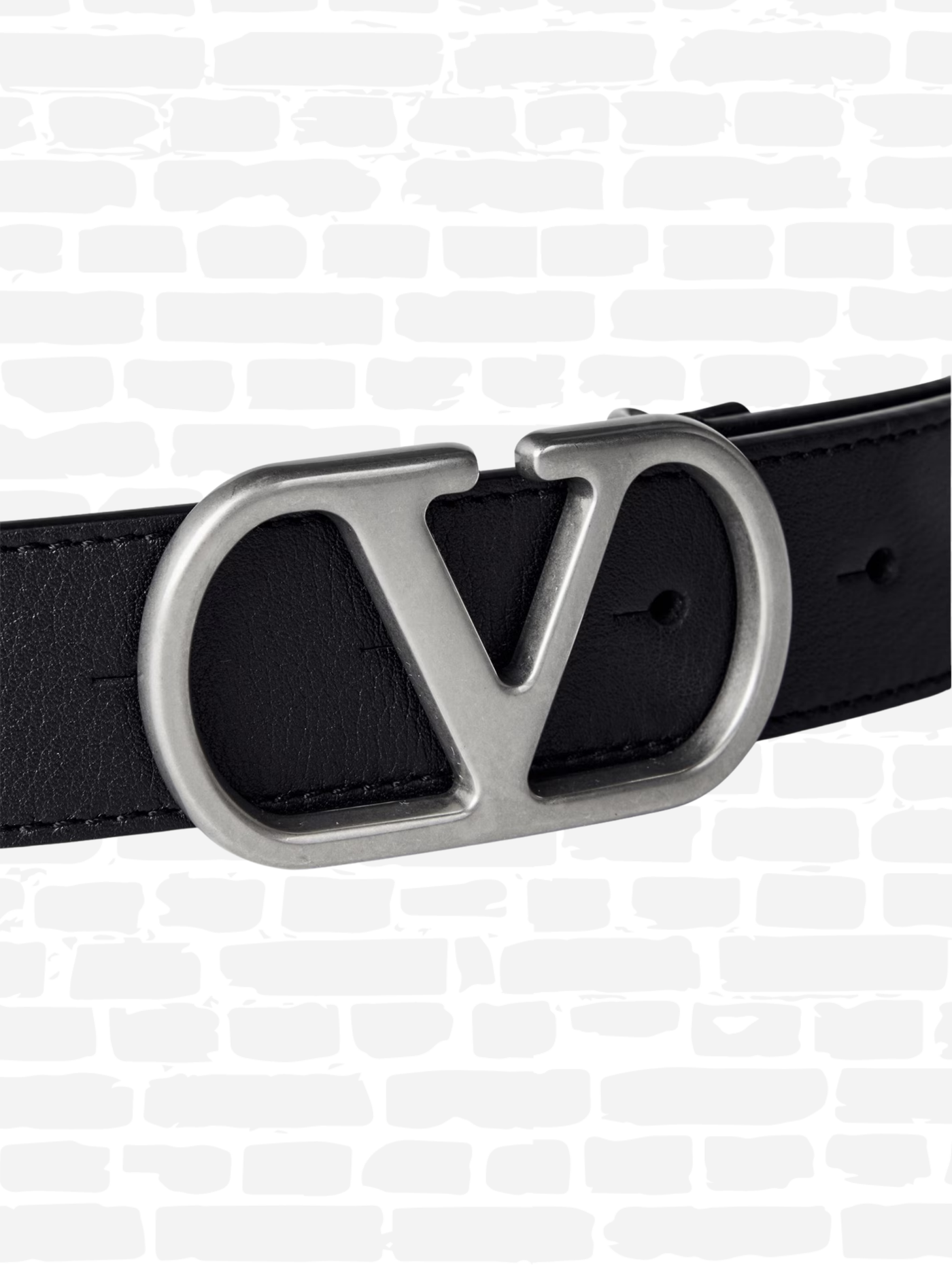 ולנטינו חגורה עור צבע שחור VLOGO SIGNATURE BELT
