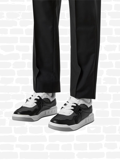 ולנטינו נעליים צבע שחור ONE STUD MESH SNEAKERS