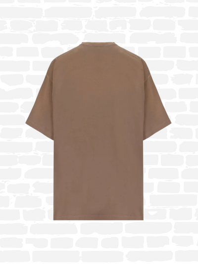 בלנסיאגה טי שירט צבע חום Caps Boxy Fit T-shirt