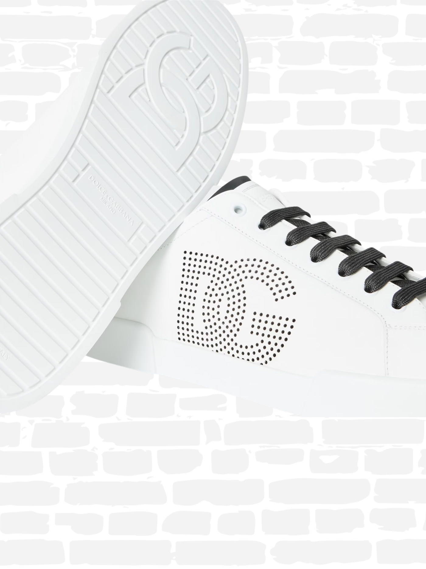 דולצ'ה גאבנה נעליים צבע לבן DG PORTOFINO PERF
