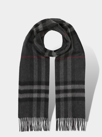 ברברי צעיף משבצות צבע שחור Classic Cashmere scarf