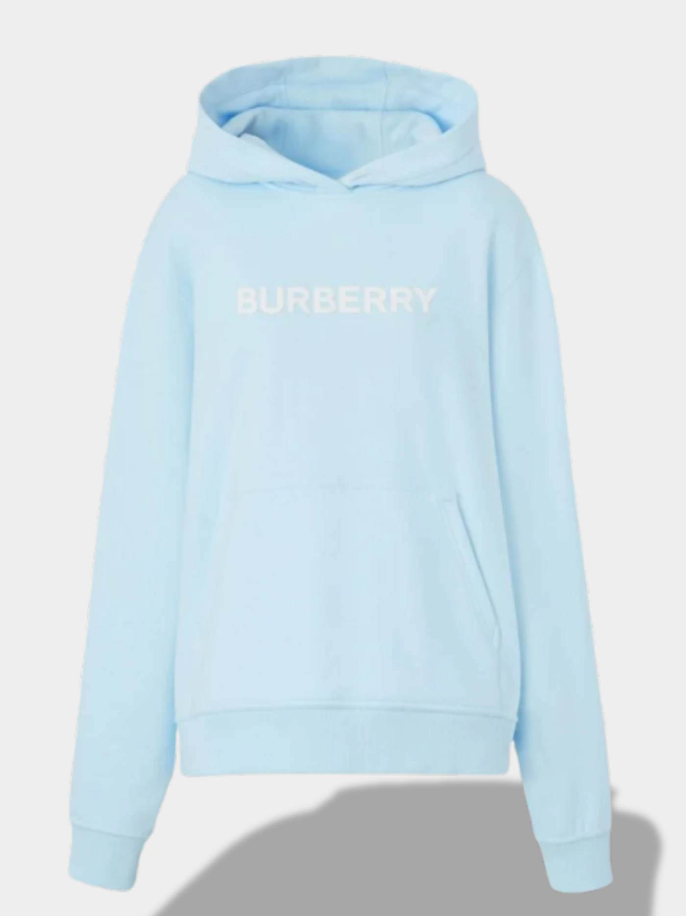 ברברי סווטשירט קפוצ'ון צבע תכלת LOGO-EMBOSSED