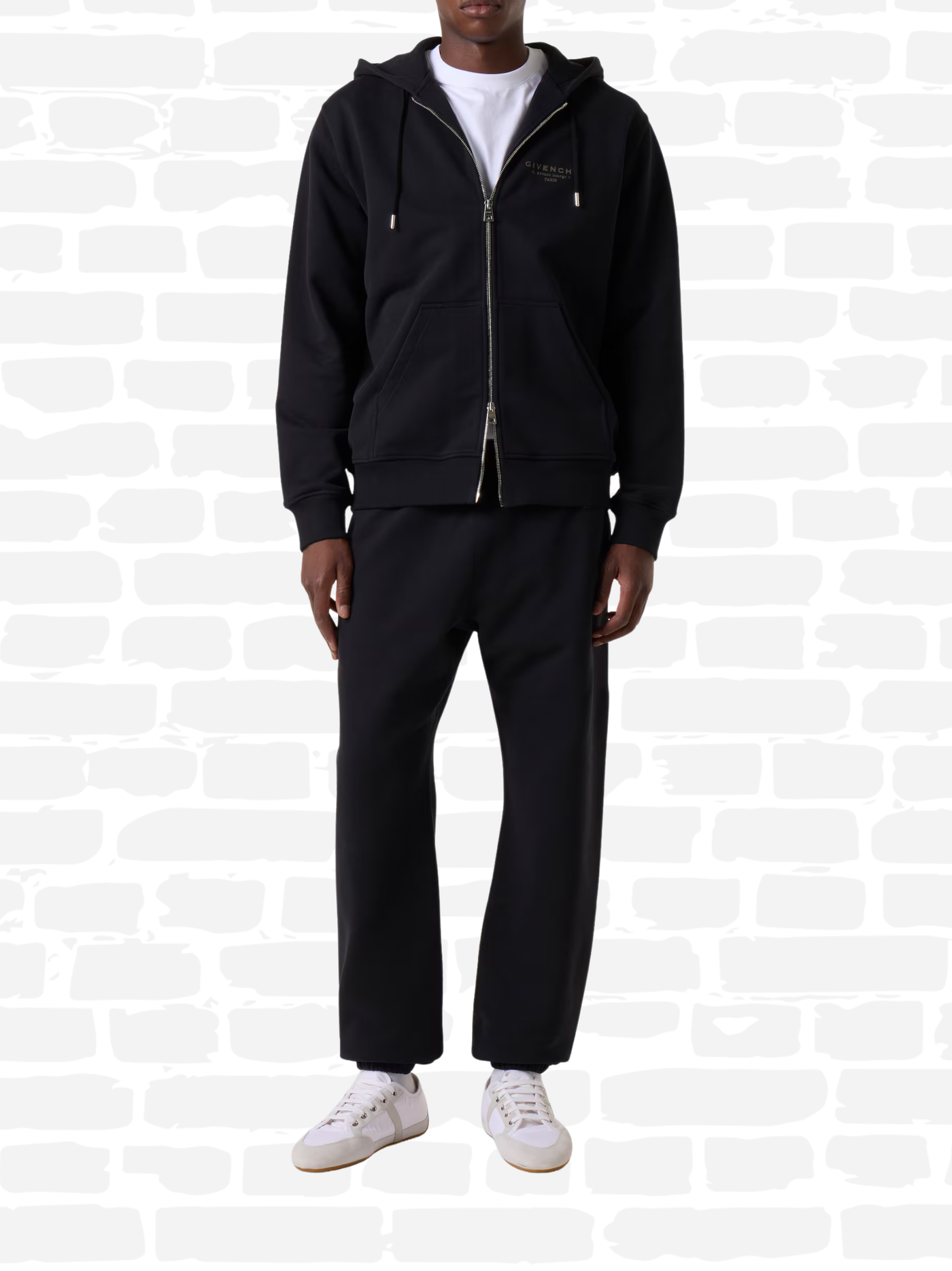 ז'יבנשי סווטשירט קפוצ'ון צבע שחור ZIP-UP HOODIE