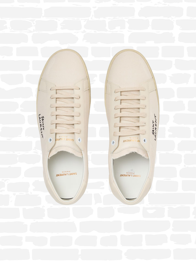 סן לורן נעליים צבע אוף וויט COURT CLASSIC TRAINERS