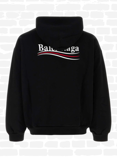 בלנסיאגה סווטשירט צבע שחור RIBBED COTTON HOODIE