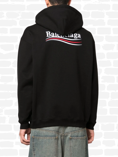 בלנסיאגה סווטשירט צבע שחור RIBBED COTTON HOODIE