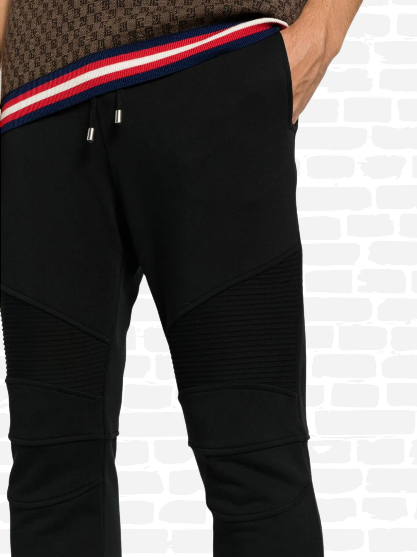 באלמין מכנסיים צבע שחור logo print Pants