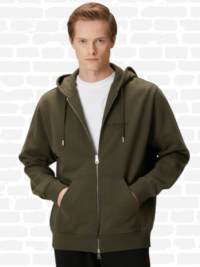 ז'יבנשי סווטשירט צבע ירוק STAMP COTTON FLEECE