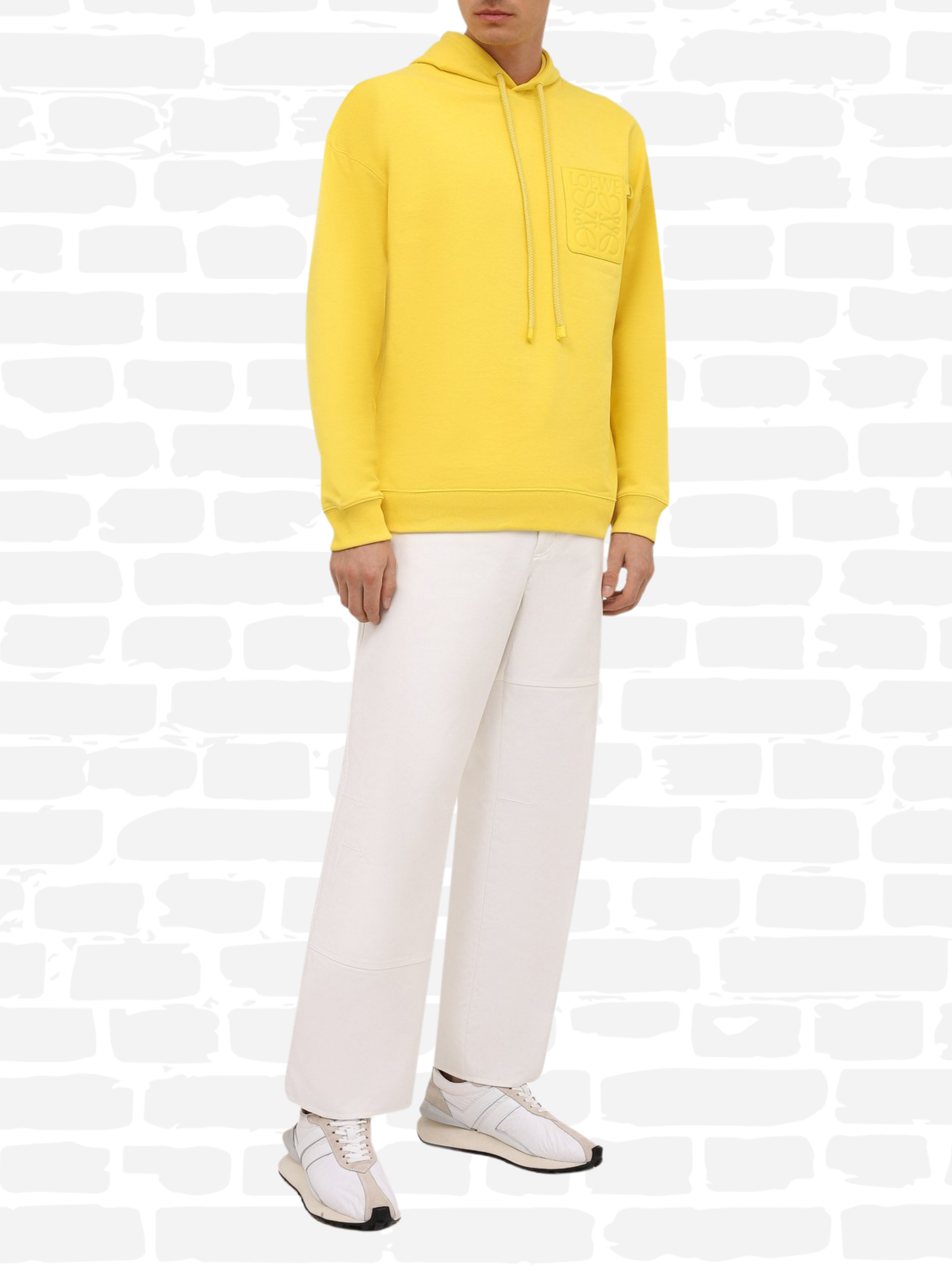 לואוי סווטשירט צבע צהוב ANAGRAM PATCH HOODIE