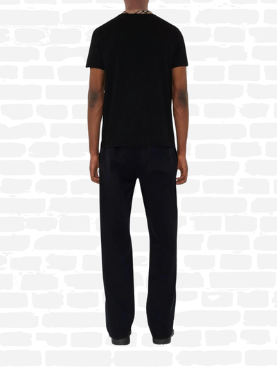 ברברי טי שירט צבע שחור COTON AVEC CHECK