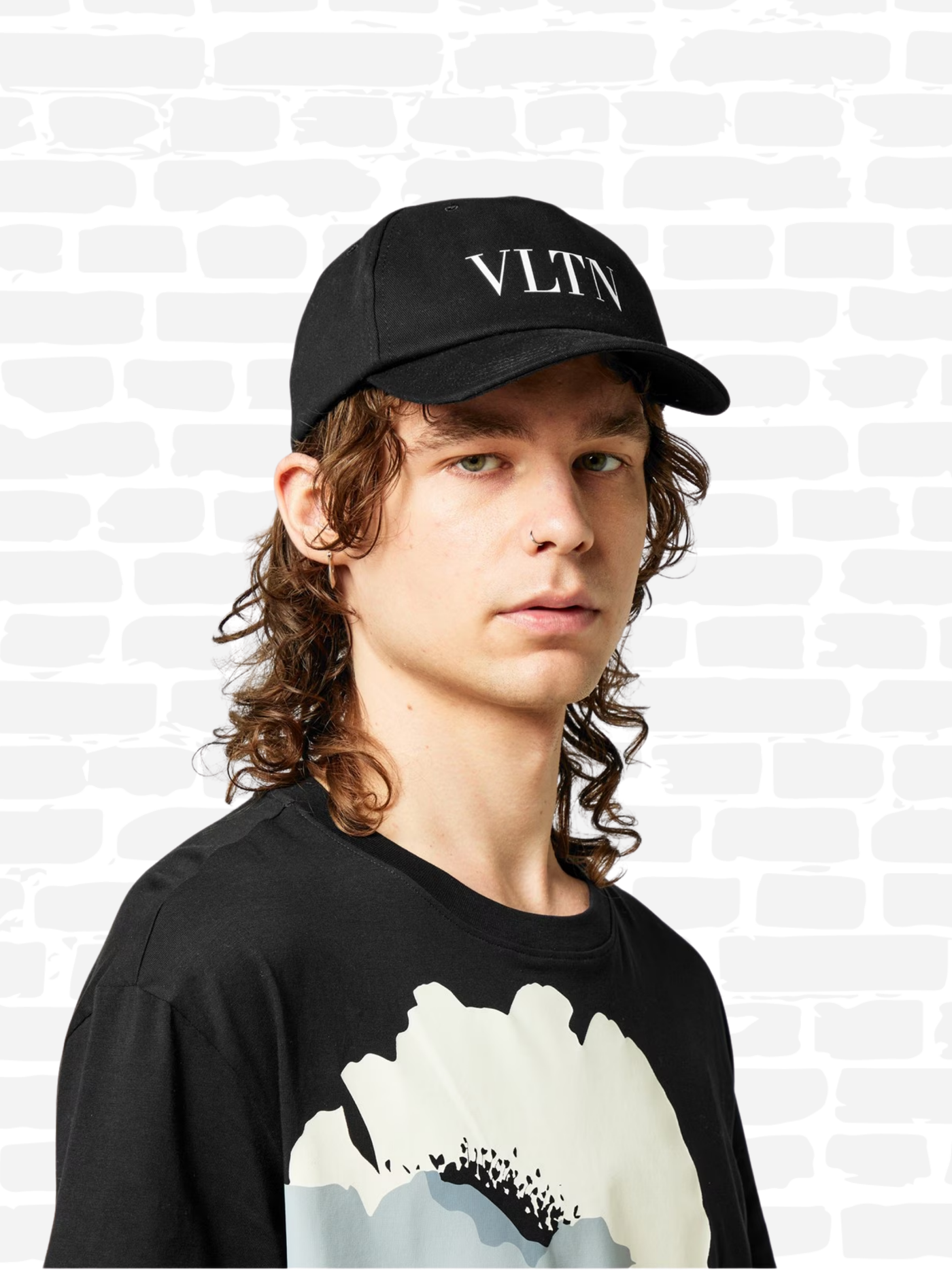 ולנטינו כובע צבע שחור VLTN CAP