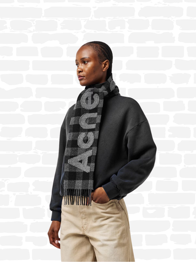 אקנה סטודיוס צעיף משבצות צבע אפור ACNE VEDA