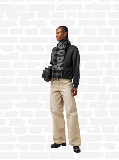 אקנה סטודיוס צעיף משבצות צבע אפור ACNE VEDA