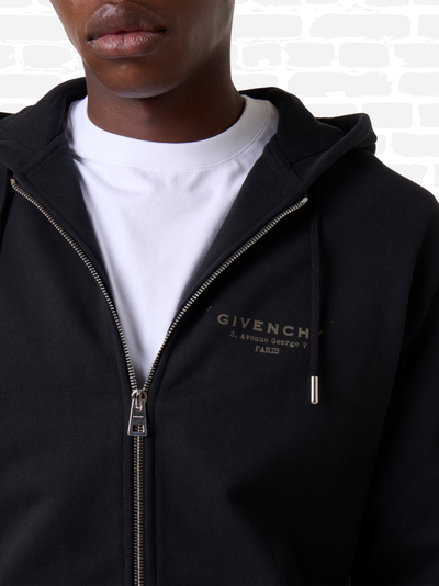 ז'יבנשי סווטשירט קפוצ'ון צבע שחור ZIP-UP HOODIE