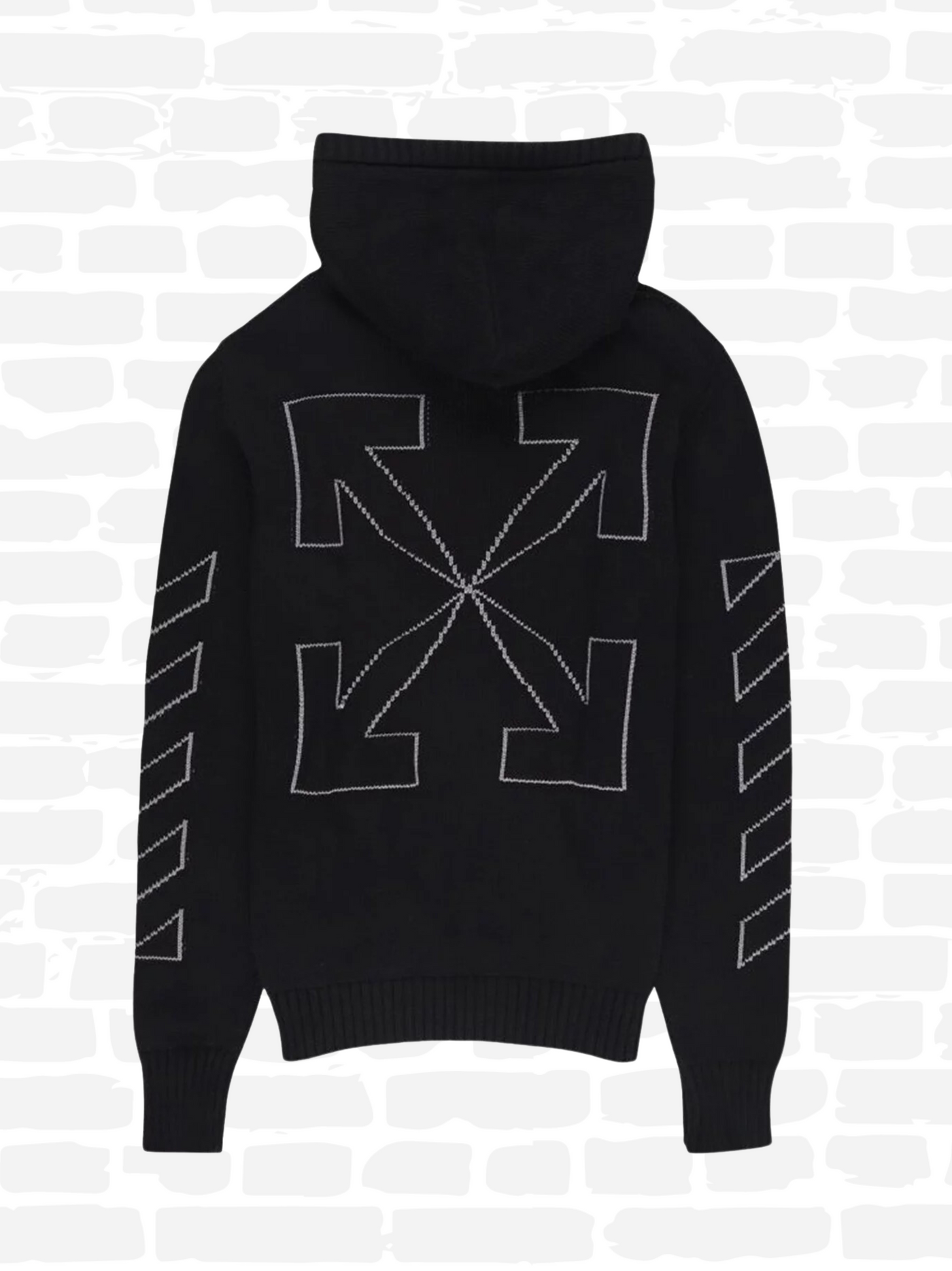 אוף וויט סווטשירט צבע שחור arrow-print Hoodie