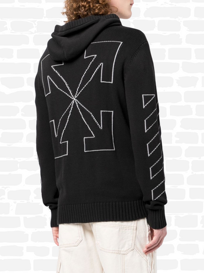 אוף וויט סווטשירט צבע שחור arrow-print Hoodie