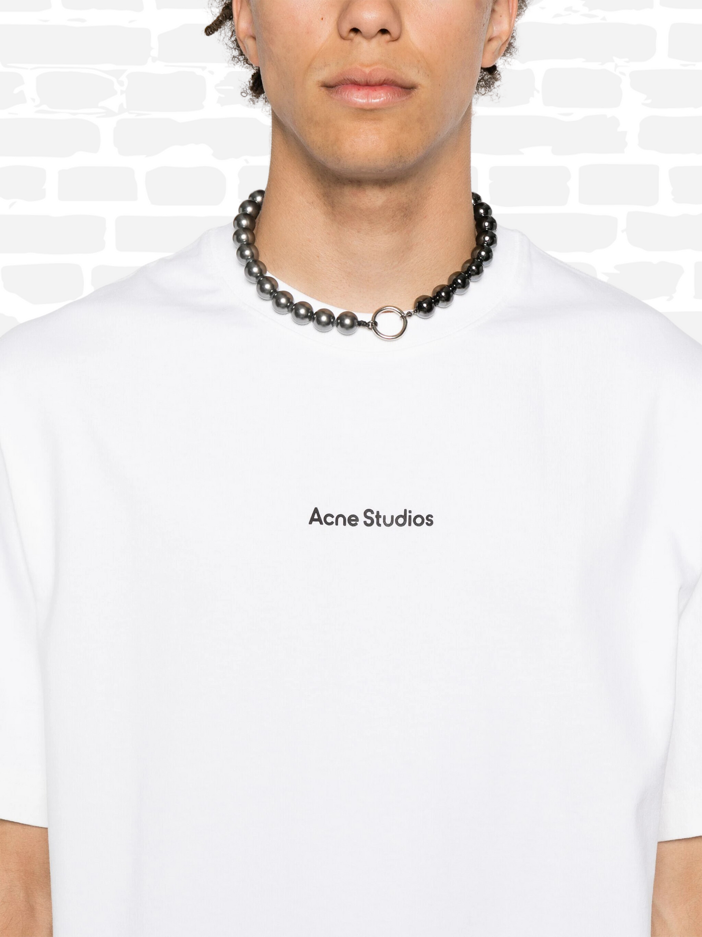 T-shirt Acne Studios T-shirt en coton à logo imprimé couleur noir