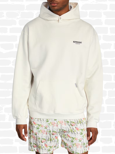 רפרזנט סווטשירט קפוצ'ון צבע קרם OWNERS CLUB HOODIE