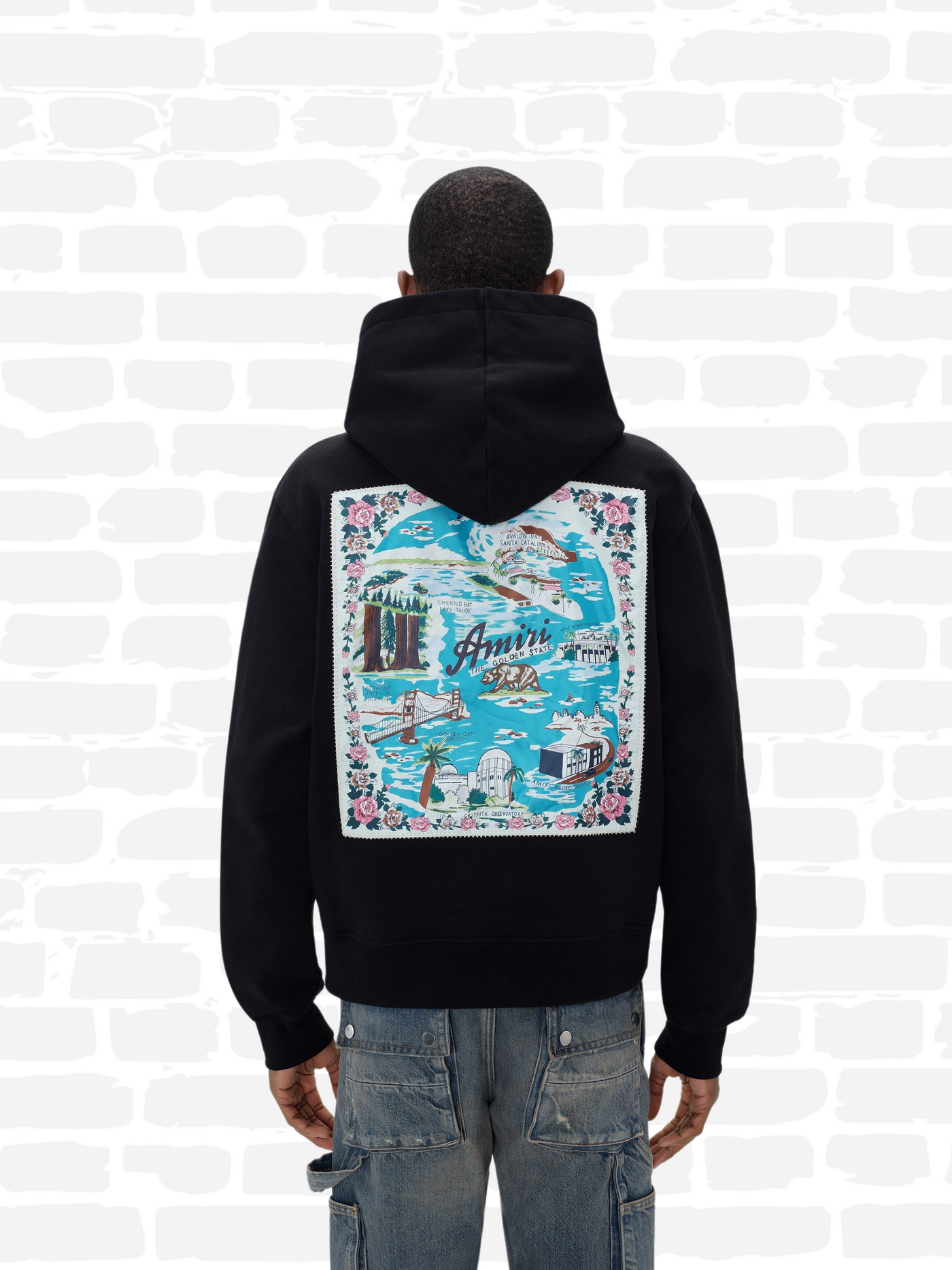 אמירי סווטשירט קפוצ'ון צבע שחור CALIFORNIA HAWAIIAN HOODIE