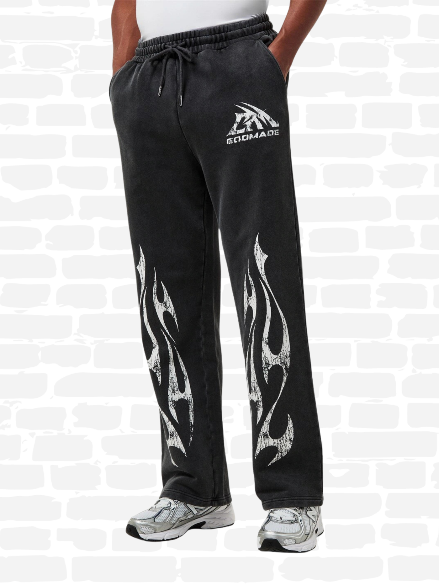 גוד מייד מכנסיים צבע שחור LOGO SWEATPANTS