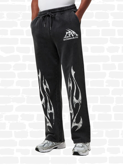 גוד מייד מכנסיים צבע שחור LOGO SWEATPANTS