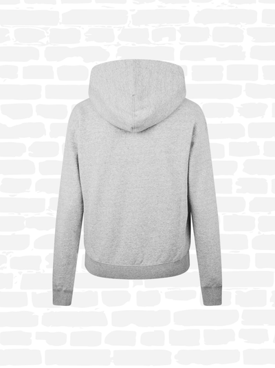 ג׳יל סנדר סווטשירט צבע לבן LOGO-PRINT COTTON HOODIE