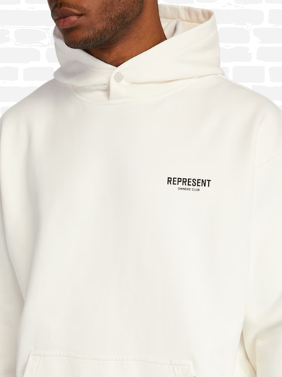 רפרזנט סווטשירט קפוצ'ון צבע קרם OWNERS CLUB HOODIE
