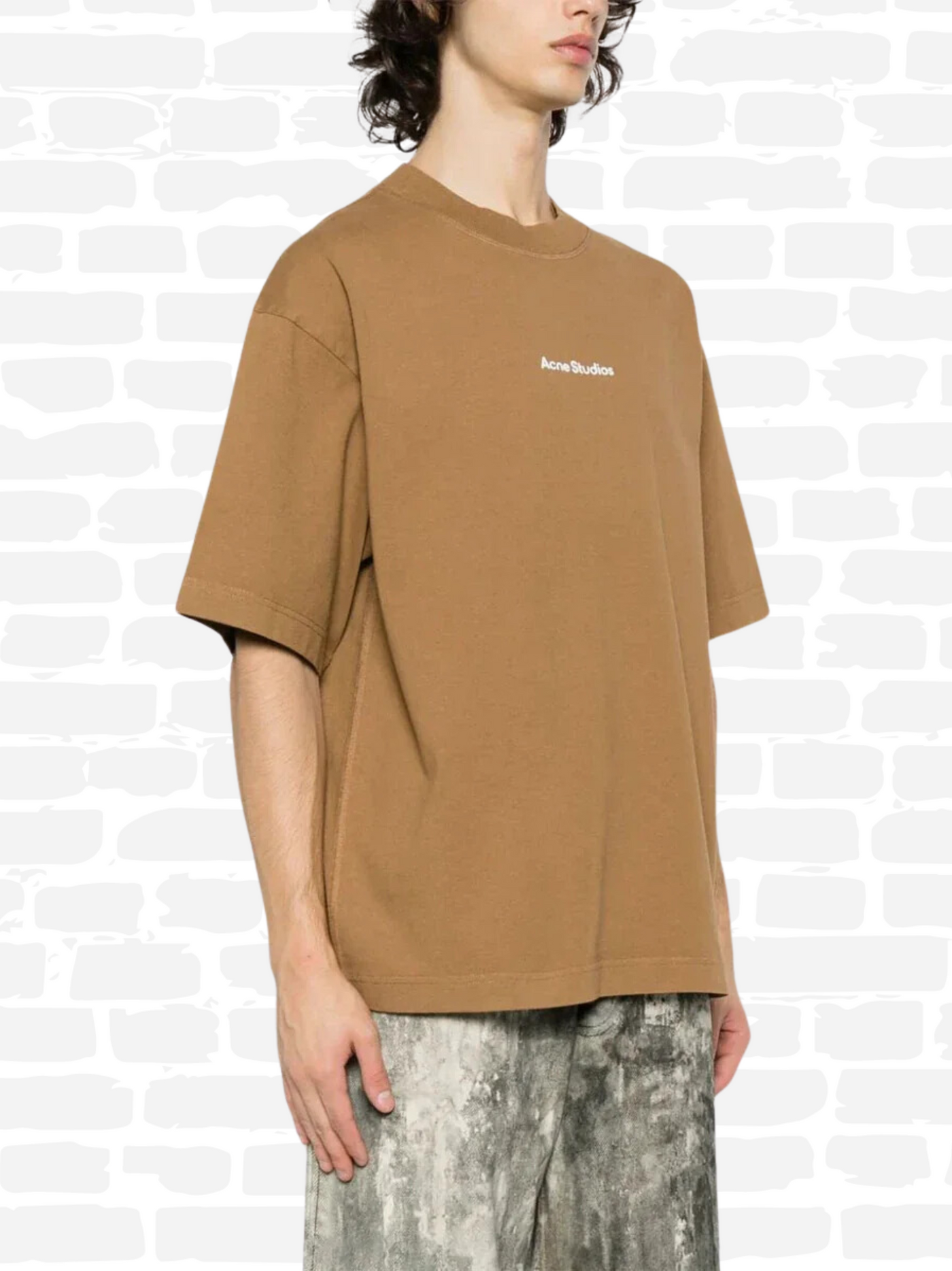 Acne Studios T-shirt T-shirt en coton à logo imprimé couleur marron