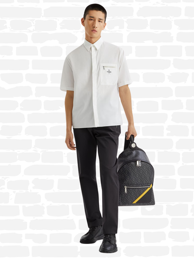 פנדי שירט צבע לבן WHITE COTTON SHIRT